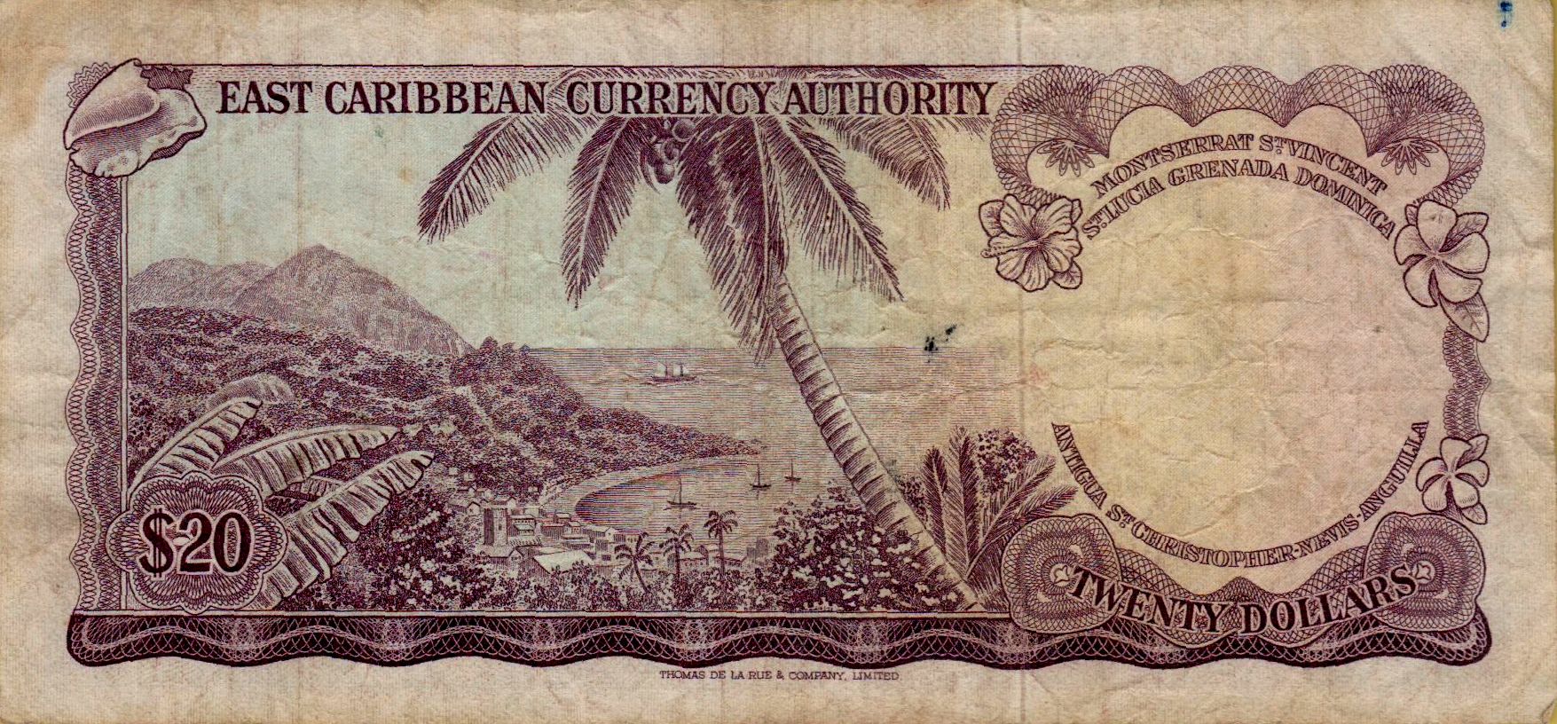 East Caribbean 20 1965 VF P-15/f <b>[Serial# 458898]</b>